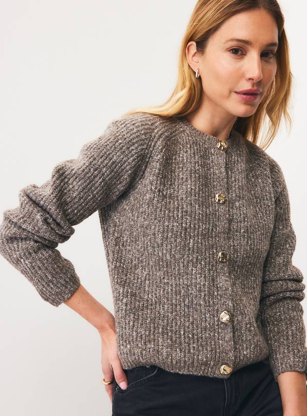Multi Twist Yarn Boxy Fit Cardigan S